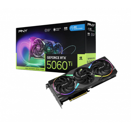 PNY GeForce RTX 5060 Ti RGB OC Triple Fan 8GB GPU (EPIC-X)