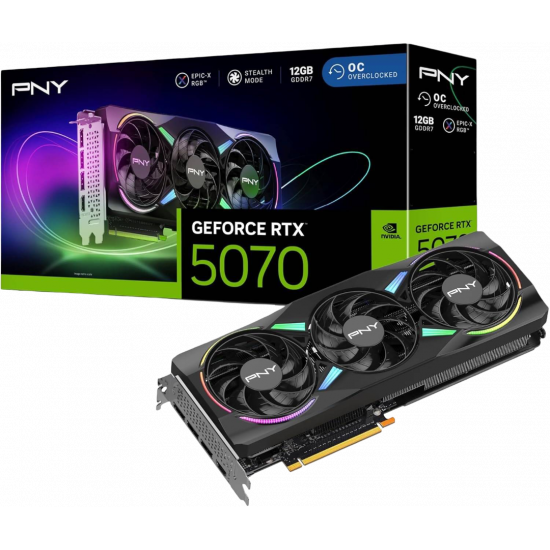 PNY GeForce RTX 5070 OC ARGB EPIC-X 12GB Triple Fan GPU