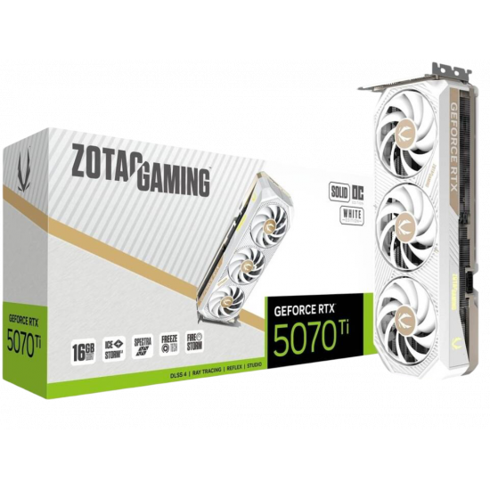 ZOTAC GAMING GeForce RTX 5070 Ti Solid Core OC 16GB GDDR7 GPU - White ZOTAC GAMING GeForce RTX 5070 Ti Solid Core OC 16GB GDDR7 GPU - White