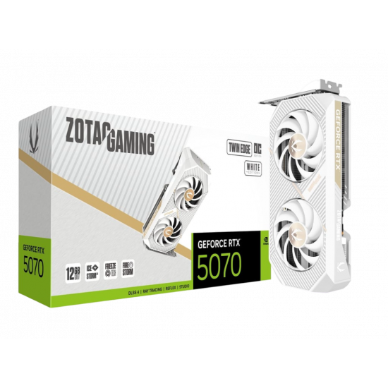 ZOTAC GeForce RTX 5070 Twin Edge OC 12GB GDDR7 GPU - White