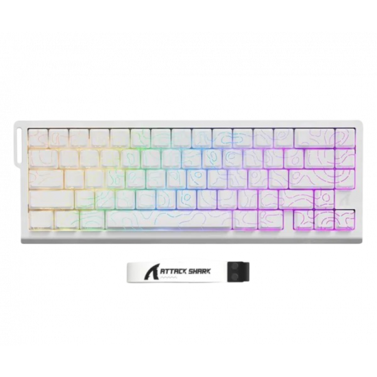Attack Shark X68Pro Tri-Mode RGB Mechanical Keyboard - Magnetic Switch - White Contours Attack Shark X68Pro Tri-Mode RGB Mechanical Keyboard - Magnetic Switch - White Contours