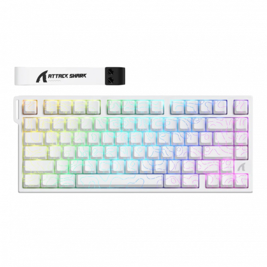 Attack Shark R82 HE RGB Wired Mechanical Keyboard - Magnetic Switch - Contour White Line Attack Shark R82 HE RGB Wired Mechanical Keyboard - Magnetic Switch - Contour White Line