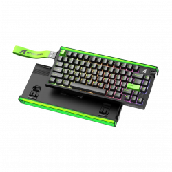 Attack Shark R85 HE RGB Wired Mechanical Keyboard - Purple Mandrel Switch - Neon Green