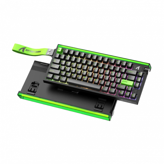 Attack Shark R85 HE RGB Wired Mechanical Keyboard - Purple Mandrel Switch - Neon Green