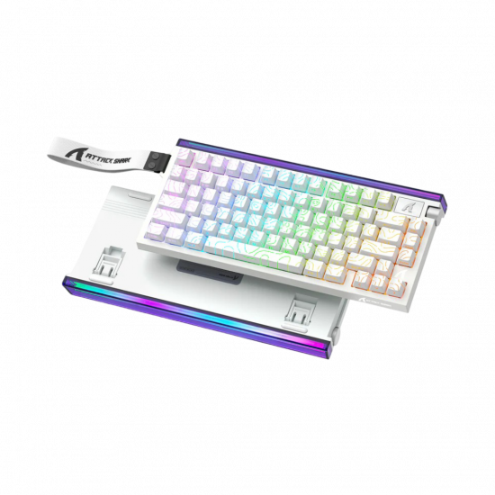 Attack Shark R85 HE RGB Wired Mechanical Keyboard - Purple Mandrel Switch - White Contour Line Attack Shark R85 HE RGB Wired Mechanical Keyboard - Purple Mandrel Switch - White Contour Line