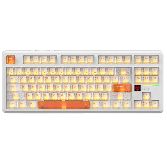 Attack Shark X87 Ultra Tri-Mode RGB Mechanical Keyboard - Meg Shark Switch - Ice Orange Attack Shark X87 Ultra Tri-Mode RGB Mechanical Keyboard - Meg Shark Switch - Ice Orange