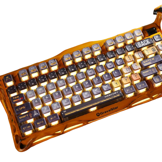 GravaStar Mercury K1 Pro 75% Wireless Mechanical Gaming Keyboard - Battle-Worn Yellow GravaStar Mercury K1 Pro 75% Wireless Mechanical Gaming Keyboard - Battle-Worn Yellow