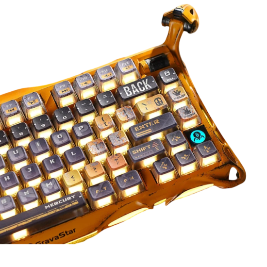 GravaStar Mercury K1 Pro 75% Wireless Mechanical Gaming Keyboard - Battle-Worn Yellow