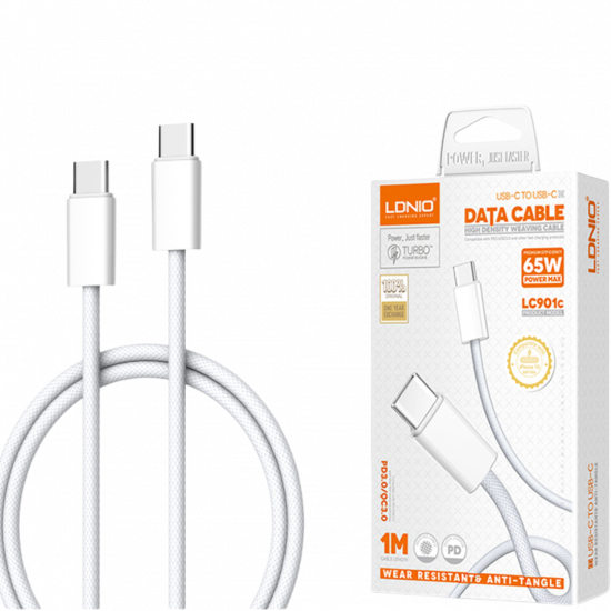 LDNIO LC901C 1m Braided Type-C to Type-C Cable LDNIO LC901C 1m Braided Type-C to Type-C Cable