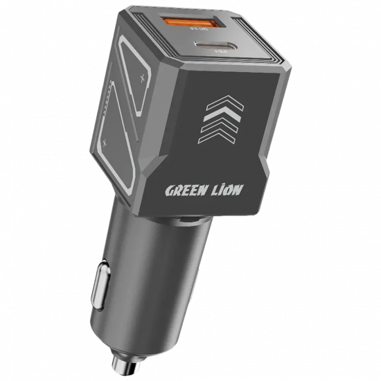 Green Lion Dual Volt Car Charger PD+QC 60W C to C 1m Cable - Gray Green Lion Dual Volt Car Charger PD+QC 60W C to C 1m Cable - Gray
