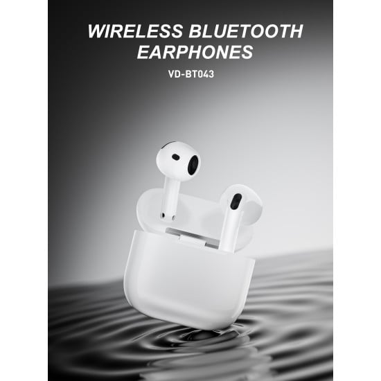 Ven-Dens Bluetooth Wireless Earphones with Charging Case - White Ven-Dens Bluetooth Wireless Earphones with Charging Case - White