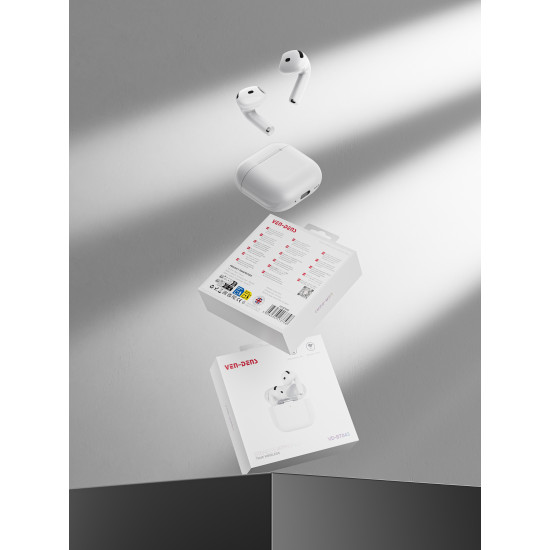 Ven-Dens Bluetooth Wireless Earphones with Charging Case - White Ven-Dens Bluetooth Wireless Earphones with Charging Case - White
