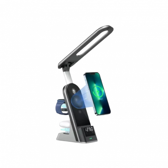 Green Lion 7 in 1 Dual Coil Max Wireless Charger 15W - Black Green Lion 7 in 1 Dual Coil Max Wireless Charger 15W - Black