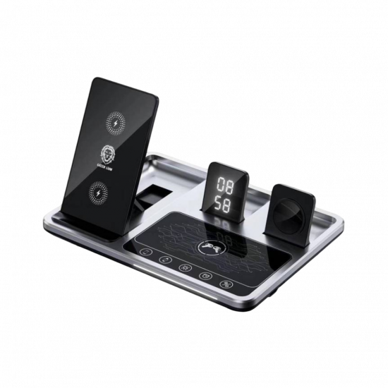 Green Lion 4 in 1 Wireless Charging Station 15W - Gray