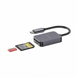Porodo 2in1 USB-C Card Reader SD MicroSD - Grey Porodo 2in1 USB-C Card Reader SD MicroSD - Grey