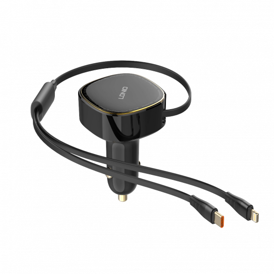 LDNIO C107 Dual-Cable 30W Car Charger Lightning + Type-C