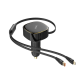 LDNIO C107 Dual-Cable 30W Car Charger Lightning + Type-C