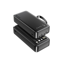 Ven-Dens 20000mAh Power Bank with LED Light & Built-in Cables - Black Ven-Dens 20000mAh Power Bank with LED Light & Built-in Cables - Black