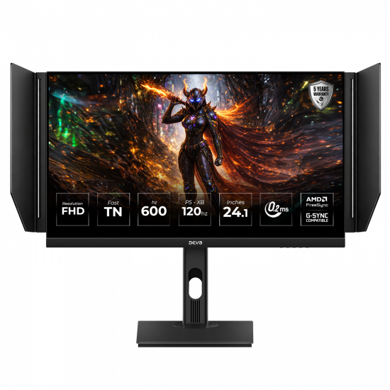 Devo Gaming Monitor - DFT24600 - 24" Fast-TN FHD 600Hz 0.2ms Devo Gaming Monitor - DFT24600 - 24" Fast-TN FHD 600Hz 0.2ms