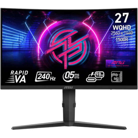 MSI MPG 275CQRXF - 27" Curved - Rapid VA - WQHD - 240Hz - 0.5ms - FreeSync Premium - Gaming Monitor - Black MSI MPG 275CQRXF - 27" Curved - Rapid VA - WQHD - 240Hz - 0.5ms - FreeSync Premium - Gaming Monitor - Black