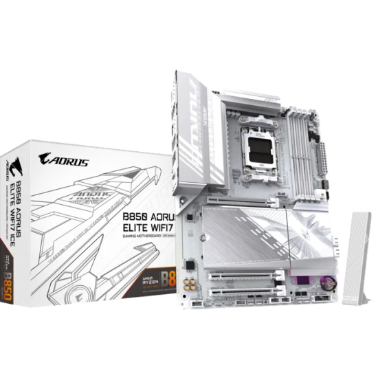Gigabyte B850 Aorus Elite WiFi7 Ice Motherboard - White Gigabyte B850 Aorus Elite WiFi7 Ice Motherboard - White