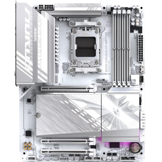 Gigabyte B850 Aorus Elite WiFi7 Ice Motherboard - White Gigabyte B850 Aorus Elite WiFi7 Ice Motherboard - White
