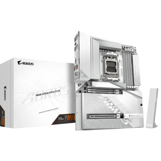 Gigabyte B850 Aorus Stealth Ice Motherboard - White