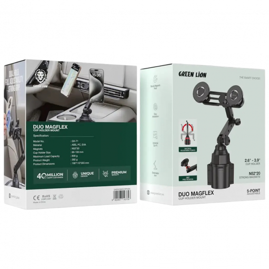 Green Lion Duo Magflex Cup Holder Mount - Black Green Lion Duo Magflex Cup Holder Mount - Black