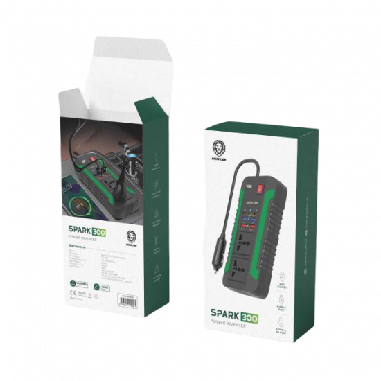 Green Lion Spark 300 Power Inverter 300W - Black Green Lion Spark 300 Power Inverter 300W - Black