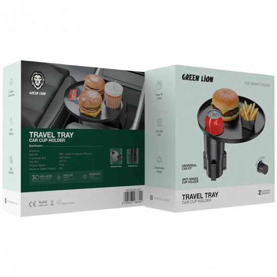 Green Lion Travel Tray Car Cup Holder - Black Green Lion Travel Tray Car Cup Holder - Black