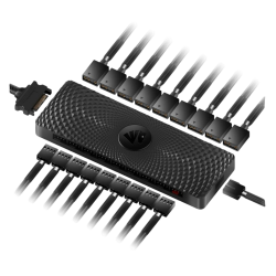 AsiaHorse VE-HUB 2-in-1 ARGB/PWM Hub - Black
