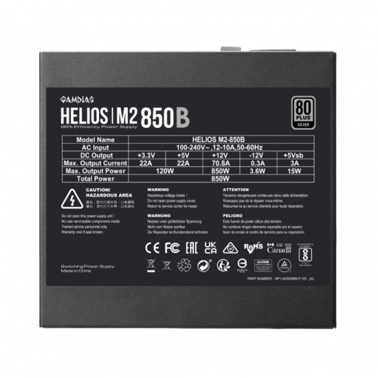 Gamdias Helios M2-850B - 850W PSU