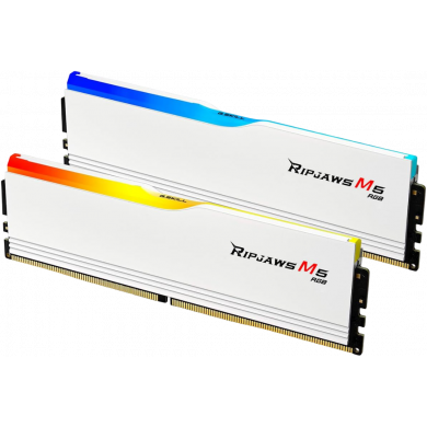 G.SKILL Ripjaws M5 RGB DDR5 96GB - 6400MHz (2x48GB) - Intel XMP - White G.SKILL Ripjaws M5 RGB DDR5 96GB - 6400MHz (2x48GB) - Intel XMP - White