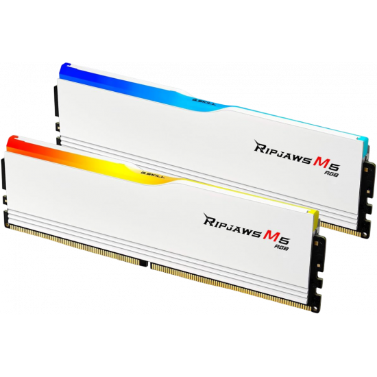 G.SKILL Ripjaws M5 RGB DDR5 96GB - 6400MHz (2x48GB) - Intel XMP - White G.SKILL Ripjaws M5 RGB DDR5 96GB - 6400MHz (2x48GB) - Intel XMP - White
