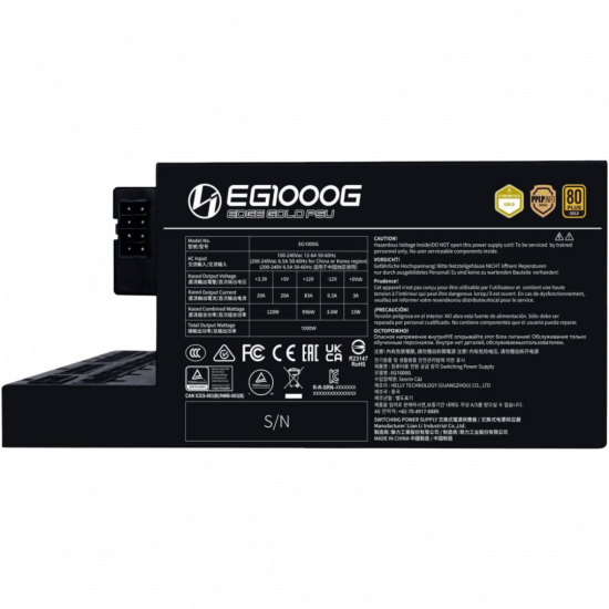 Lian Li Edge 80 Plus Gold 1000W Power Supply (with USB Hub) - Black Lian Li Edge 80 Plus Gold 1000W Power Supply (with USB Hub) - Black