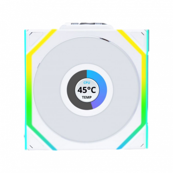 Lian Li Uni Fan SL120 Wireless LCD 120mm - Single Pack Reverse - White