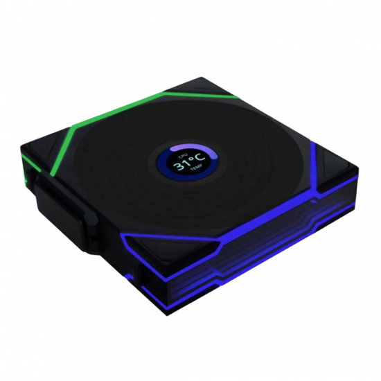 Lian Li Uni Fan TL-LCD ARGB PWM 120mm Wireless - Single Pack Reverse (No Controller) - Black