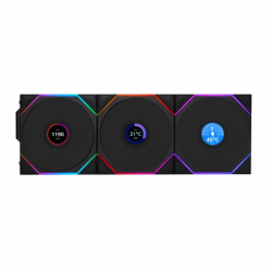 Lian Li UNI FAN TL LCD Flex Wireless 120mm ARGB Fan - 3-Pack - Black