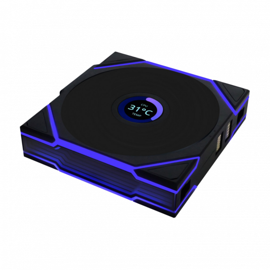 Lian Li Uni Fan TL-LCD ARGB PWM 120mm Wireless - Triple Pack (No Controller) - Black