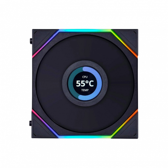 Lian Li Uni Fan TL120 Wireless LCD 120mm - Triple Pack Reverse - Black