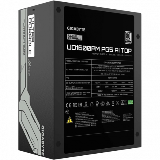 Gigabyte - 1600w - 80 Plus Platinum - Fully Modular - PSU Gigabyte - 1600w - 80 Plus Platinum - Fully Modular - PSU