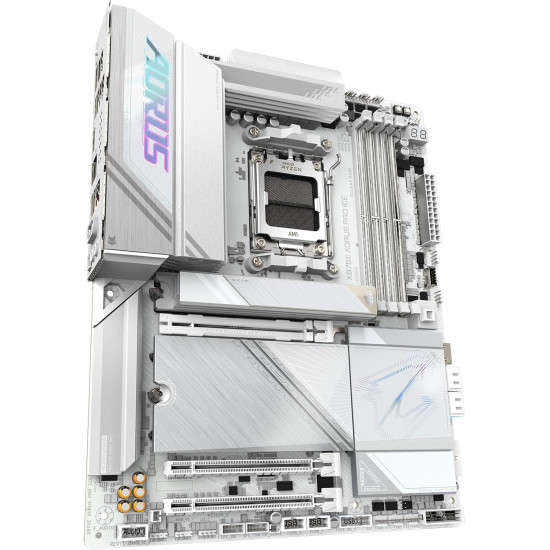 Gigabyte X870E Aorus Pro Ice Motherboard - White Gigabyte X870E Aorus Pro Ice Motherboard - White