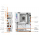Gigabyte X870E Aorus Pro Ice Motherboard - White Gigabyte X870E Aorus Pro Ice Motherboard - White
