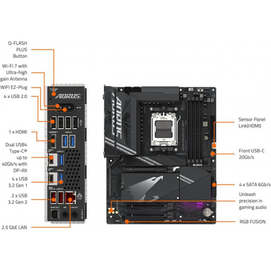 Gigabyte X870 A Elite WiFi7 Motherboard