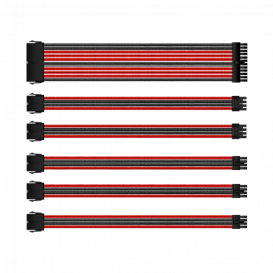 Mod Sleeve Extension Power Supply Cable Kit - Black/Red