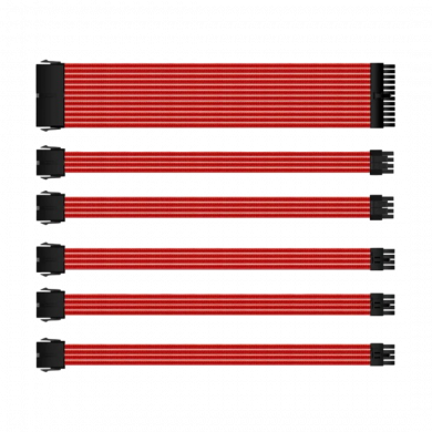 Mod Sleeve Extension Power Supply Cable Kit - Red Mod Sleeve Extension Power Supply Cable Kit - Red
