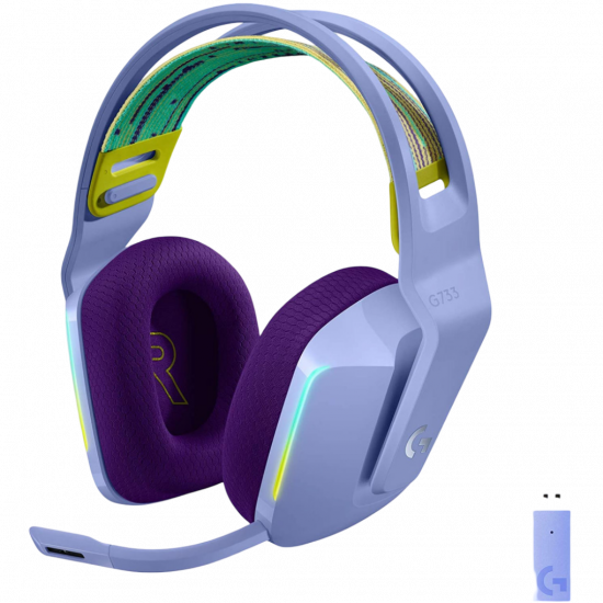 Logitech G733 LIGHTSPEED Wireless RGB Gaming Headset - Purple Logitech G733 LIGHTSPEED Wireless RGB Gaming Headset - Purple