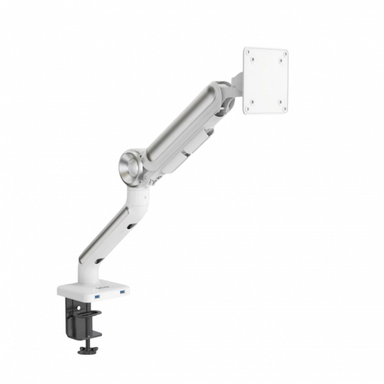 Devo Gaming Monitor Arm - Flexi Pro 1 - White/Silver Devo Gaming Monitor Arm - Flexi Pro 1 - White/Silver