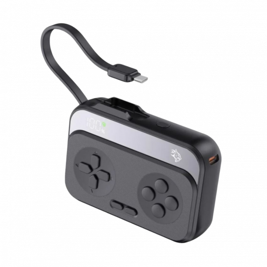 Porodo Gaming 10000mAh Gaming Design Power Bank Type-C USB A with Type-C Cable - Black