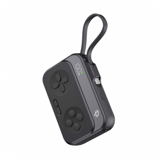 Porodo Gaming 10000mAh Gaming Design Power Bank Type-C USB A with Type-C Cable - Black